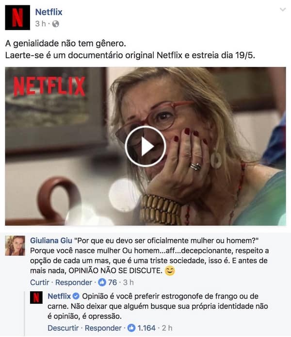 Da Netflix a Flávio Bolsonaro: “Você está louca, querida”