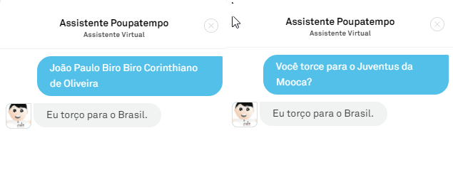 Poupinha, serivço eletrônico do Poupatempo, é programado para evitar piadas de torcedores (Reprodução)